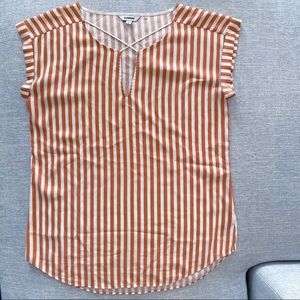 Express Satin Striped Butterscotch Blouse
